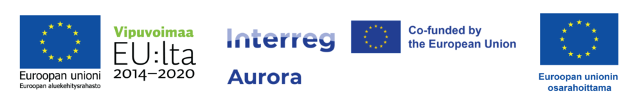 EAKR ja Vipuvoimaa EU:lta 2014-2020, Interreg Aurora ja EAKR -logot