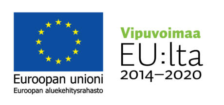 EU:n aluekehitysrahaston logo ja Vipuvoimaa AU:lta 2014-2020 logo