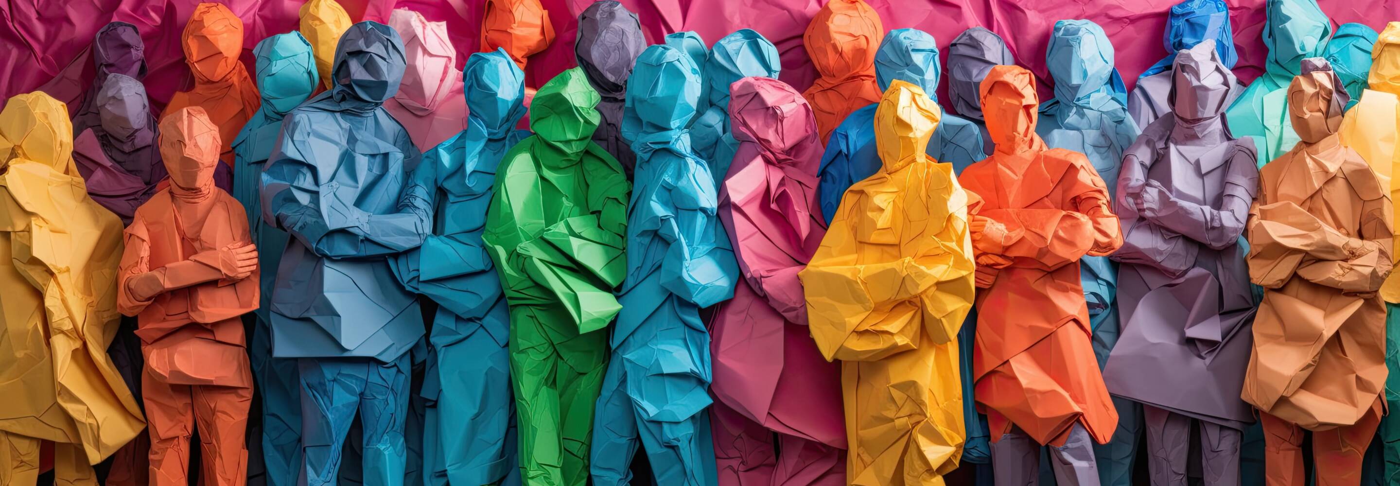 Colorful paper people