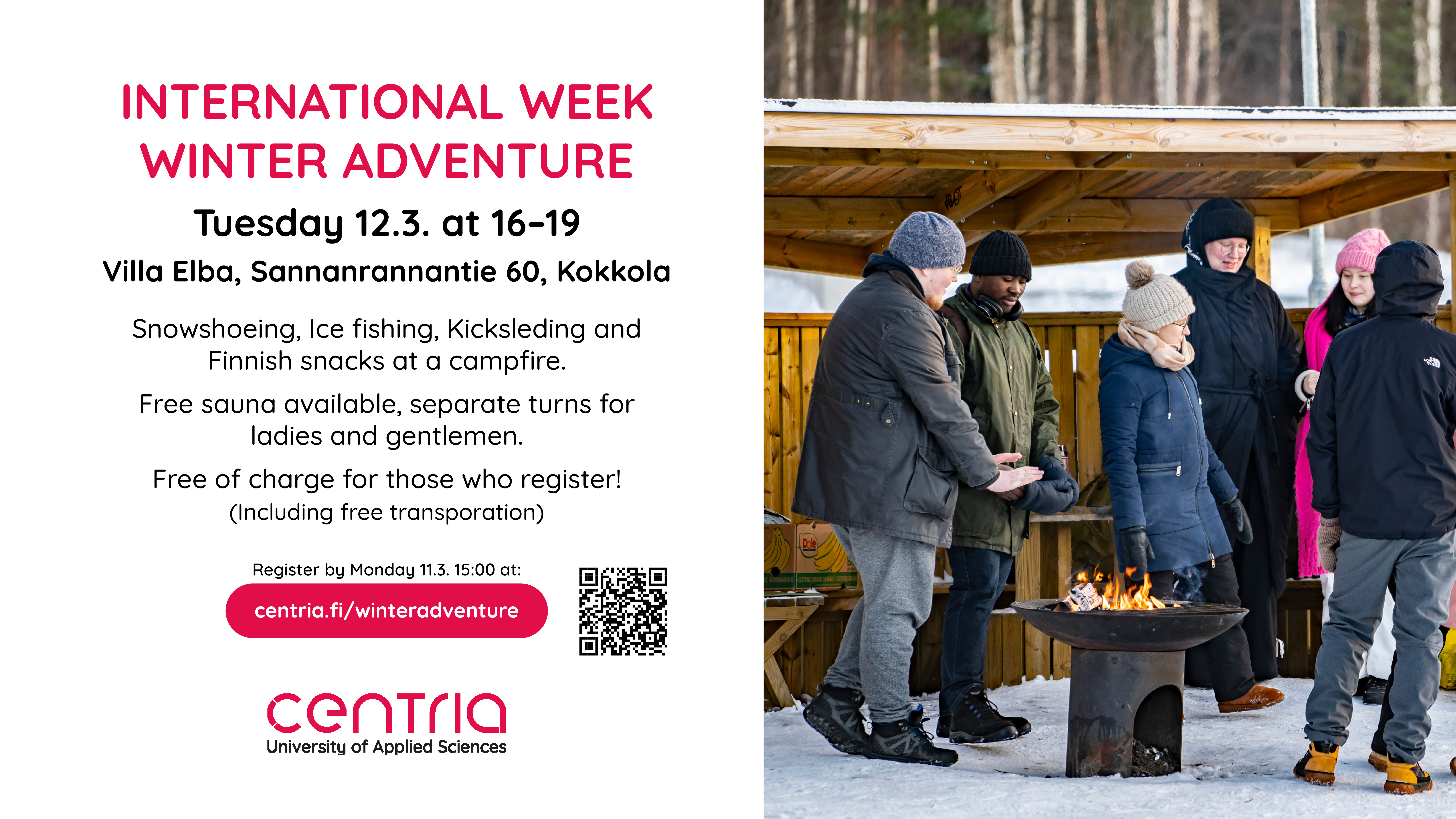 Ad for the event International Week Winter Advneture