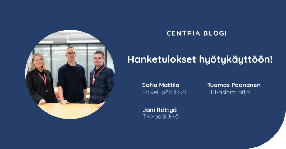 Kuvassa Sofia Mattila, Tuomas Paananen ja Jani Rättyä poseeraavat kameralle hymyillen.